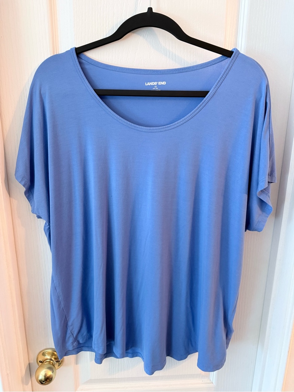 Lands' End Relaxed Scoop Neck Tee in Periwinkle